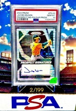 🚀 2024 Panini Prizm Prospect Signatures Jacob Wilson 2/199 POP  1✨(AU, RC)