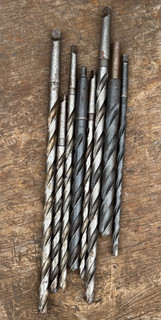 Job Lot of HSS Steel Long Series Drill Bits on Morse Taper MT 1 & MT2 Drills