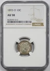 1893-O 10C NGC AU 58 Barber Dime
