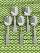 Oneida SATIN ACCENT Stainless 5 Teaspoons USA Frosted Handle Flatware - 6"