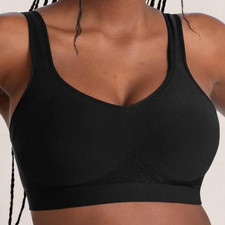SHAPERMINT ESSENTIALS SCOOP NECK WIRELESS CONVERTABLE SHAPING BRA BLACK 4XL NEW