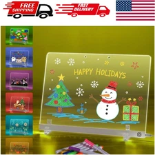 LED Doodle Glow Note Board 13.7''x10'' – 7 Colors for Creativity & Fun