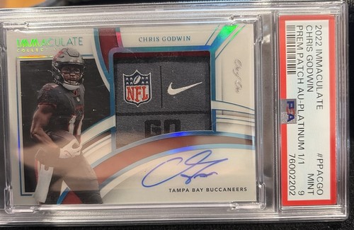 2022 Chirs Godwin Immaculate Patch - Auto 1 of 1 PSA 9