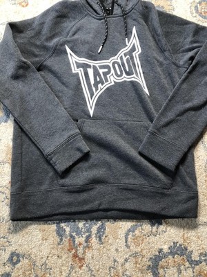 Tapout Hoodie Sweatshirt Mens Large Gray Fleece Pullover Graphic