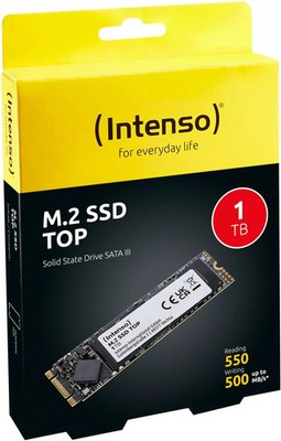 Intenso M.2 SSD 1TB 2280 interne Festplatte Top 3D Nand 1TB SATA III bis520 MB/s