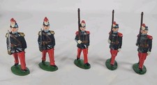 Vintage Metal Toy Soldiers French Saint Cyr Infantry Cadets Set of 5 Painted