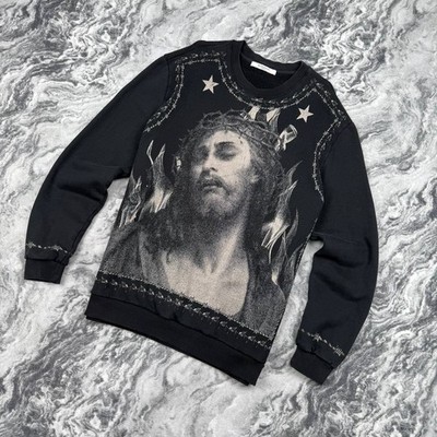 Givenchy Black Barbed Wire Jesus Print Sweatshirt Men Size M | eBay