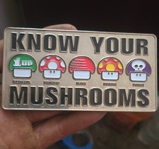 Nintendo Super Mario Metal Enamel Plate Belt Buckle 1.5" Silver