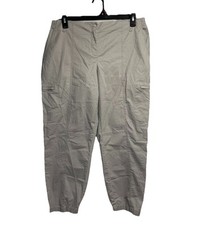 Eileen Fisher Cargo Jogger Pants Women s Large Gray Organic Cotton Elastic
