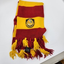 HARRY POTTER Hogwarts Fringe Tassels Maroon/Gold Gryffindor Knit Scarf 54" x 8"