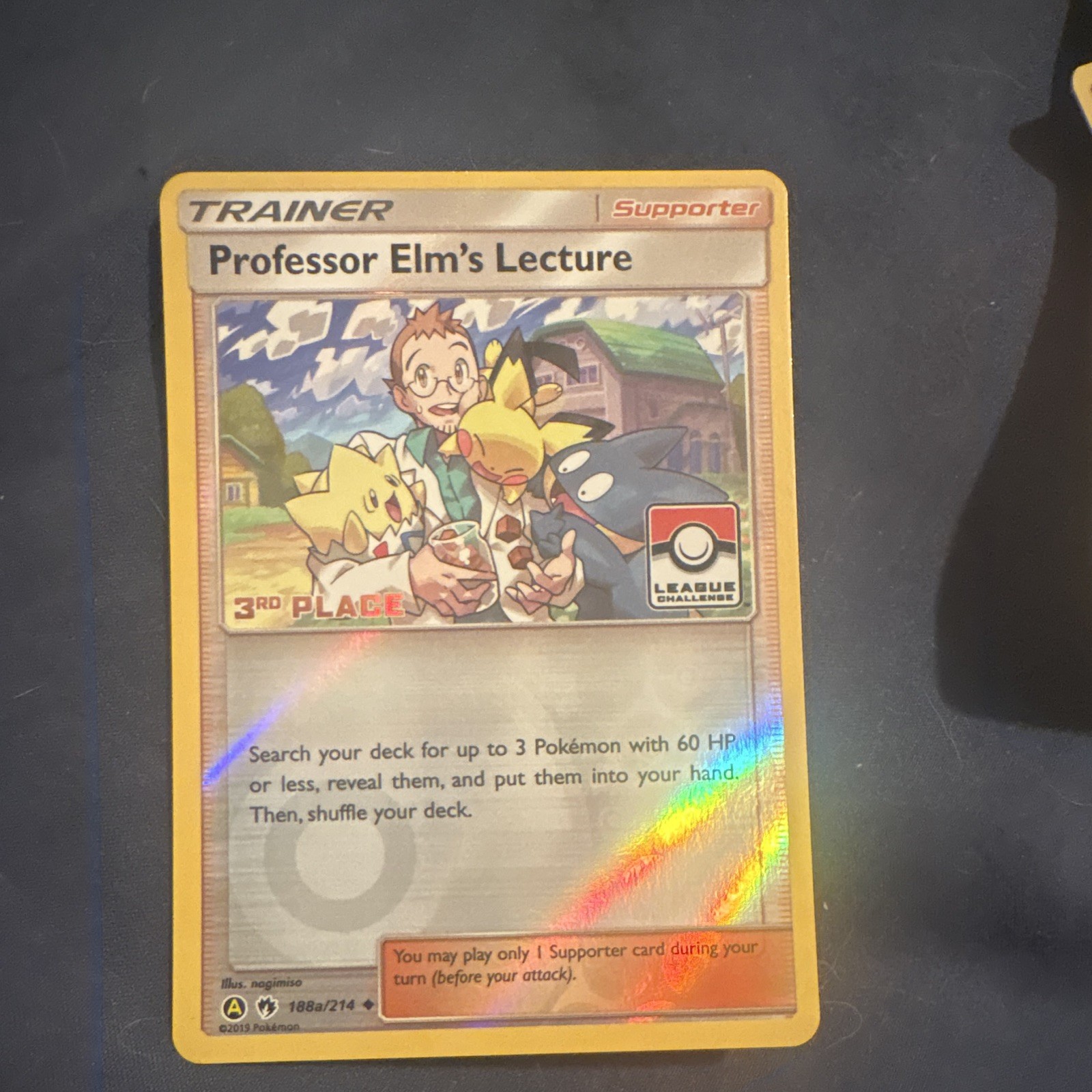 The Pokémon Company Professor Elm's Lecture 188a/214 3rd Place Holo Promo EN