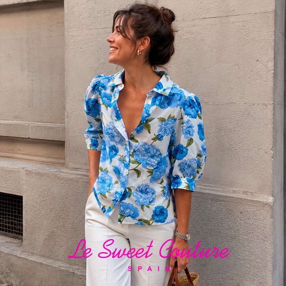 ZARA WOMAN NWT SS26 MULTICOLOR FLORAL PRINT POPLIN SHIRT ALL SIZES 2472/129/330