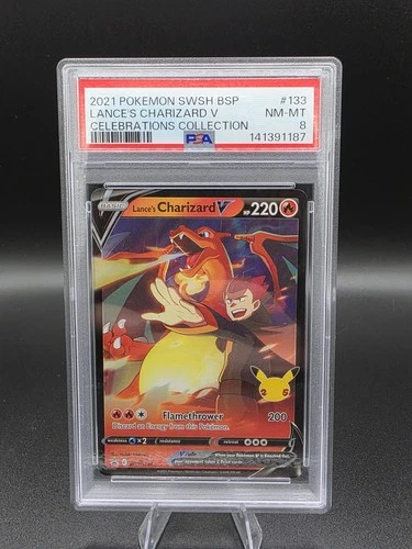 2021 Pokemon Lance’s Charizard SWSH133 PSA 8 Black Star Promo Celebrations Holo