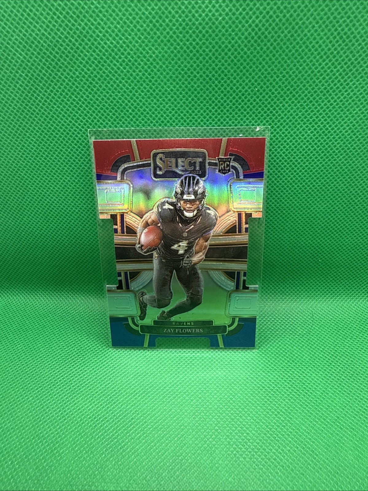 2023 Panini Select - Concourse Zay Flowers #8 Red & Blue Prizm Die-Cut (RC)