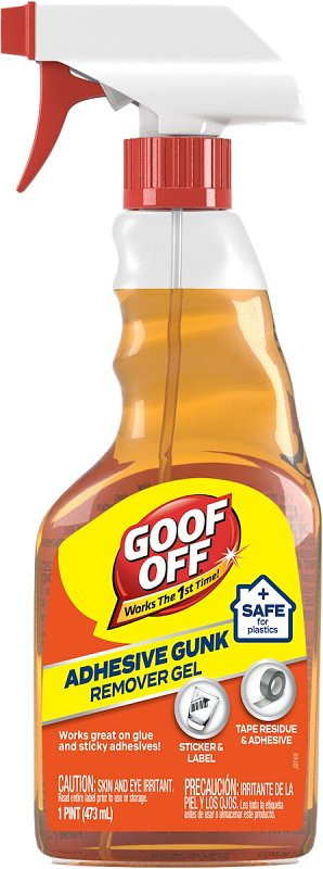 Goof Off FG796 Adhesive Gunk Remover, 16 oz. Trigger Spray Bottle, Orange