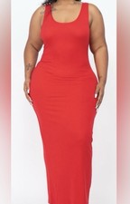 Capella Red Bodycon Maxi Dress Plus Size 3XL Sleeveless Stretch NWT