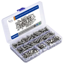 (Pack of 100 Sets) SS M6 x 20mm Bolts Screws & Nuts for Stainless Steel Cable...