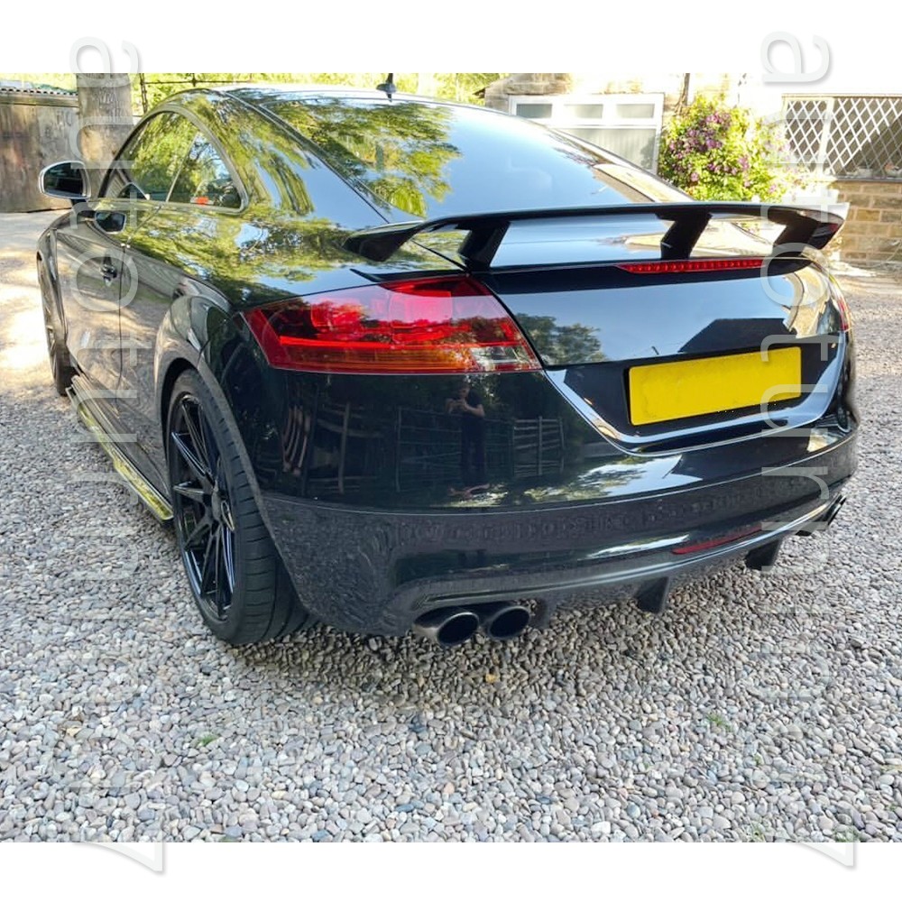 For Audi TTS 2008-14 Audi TT 13-14 Gloss Black Rear Bumper Diffuser Lip Spoiler