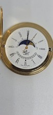 VINTAGE LUXURY SWISS MEN'S GOLD PLATED POCKET QUARTZ MOON PHASE WATCH "ROYAL"...