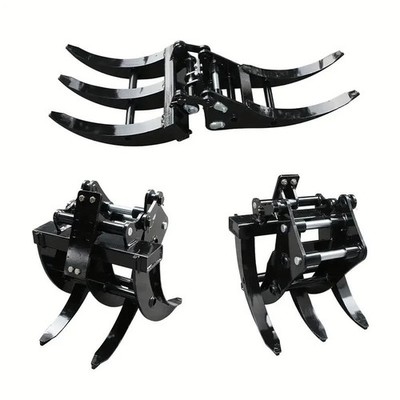 Heavy-Duty Mini Excavator Grabber Attachments Wood Root Grapple 1-2 Tons Diggers