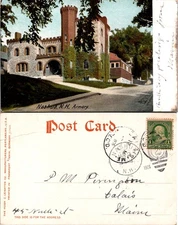Historical Postcard of Nashua NH Armory with Postmark