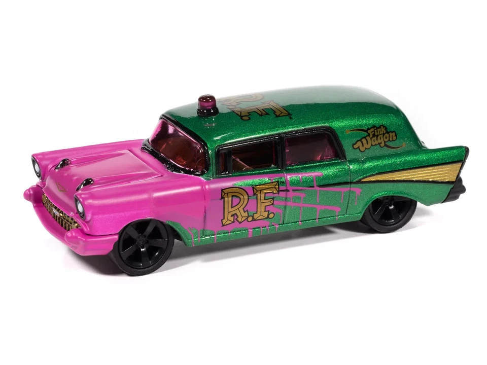 JOHNNY LIGHTNING 1:64 1957 CHEVY AMBULANCE RAT FINK 2 PC SET JLSF031 A & B - Image 3 of 4