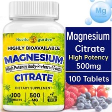 Magnesium Citrate 500mg   Stress, Constipation, Muscle, Heart Health, and Sleep