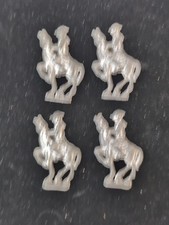 Vintage 4 Flat Cast Lead Soldier Toy Figure Military Cavalry Toy Soldiers