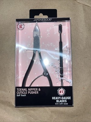 Japonesque Toenail Clipper & Cuticle Pusher - Soft Touch NEW MT-309