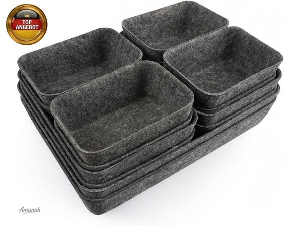 Schubladen Organizer, 14 StüCke Filz Schubladenbox Ordnungssystem FüR S-image