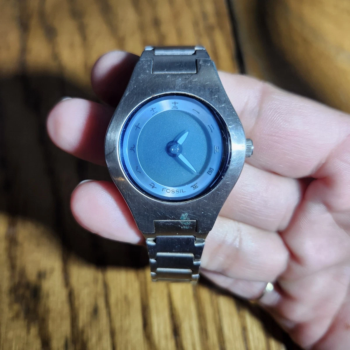 Fossil Big Tic Stainless Steel Band Analog & Digital Wristwatches