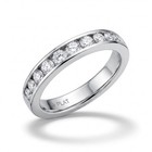 Modern platinum CHANNEL SET DIAMOND SEMI ETERNITY WEDDING BAND ring w/ APPRAISAL — photo 1