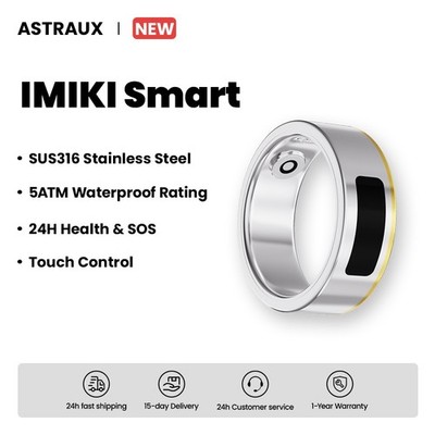 Waterproof Health Smart Ring with Touch Screen for Fitness & Notifications
