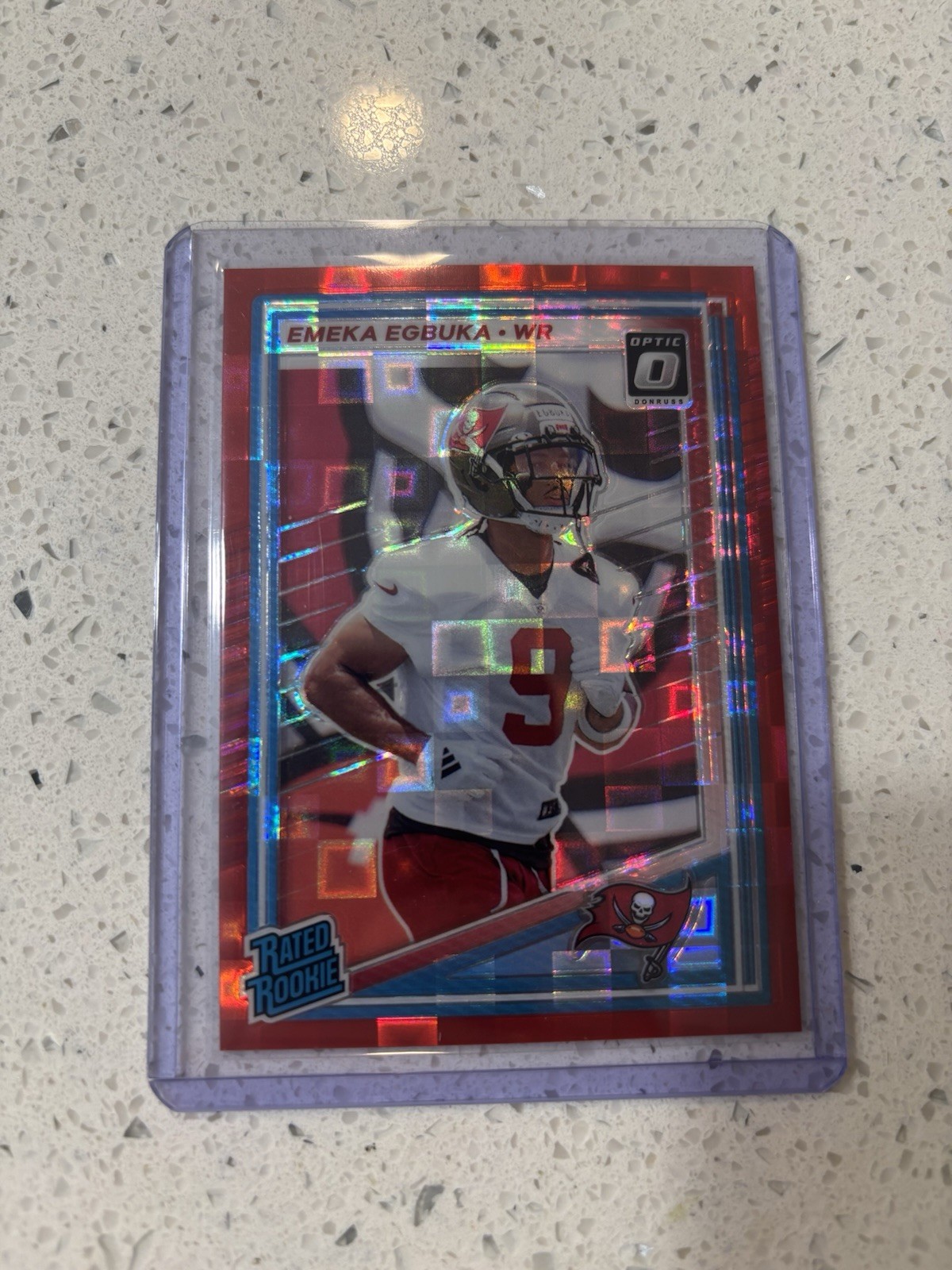 2025 Donruss Rated Rookie Emeka Egbuka #375 Optic Preview Red Pandora