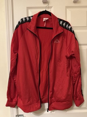 Kappa Red Track Jacket with Black Logo Tape Size XL Excellent Condition