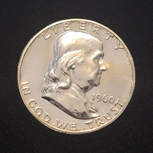 1960 Franklin Half Dollar  proof , uncirculated ultra cameo. Full bell lines