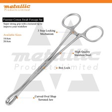 Foerster Sponge Holding Forceps Straight Serrated Jaw 18cm 20cm Stainless Steel