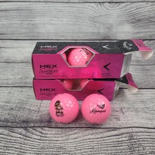 Callaway HEX Solaire Pink Golf Balls 6 Pack Pearlescent Pink New, LOGO