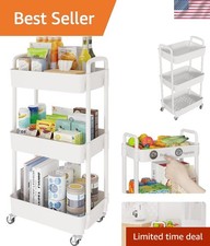 Multifunctional 3-Tier Utility Cart with Swivel Wheels - Ideal for Home & Office