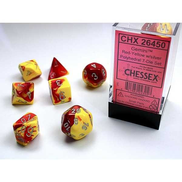 Polyhedral Dice Gemini - Red-Yellow with Silver 7 3590₽