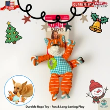 KONG Floppy Knots Fox Dog Toy - Small/Medium, Squeaky Rope Tug & Shake Play