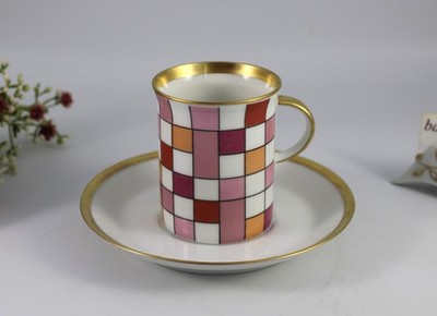 Rosenthal Emilio Pucci Quadratini - Mokkatasse / Espressotasse mit Untertasse