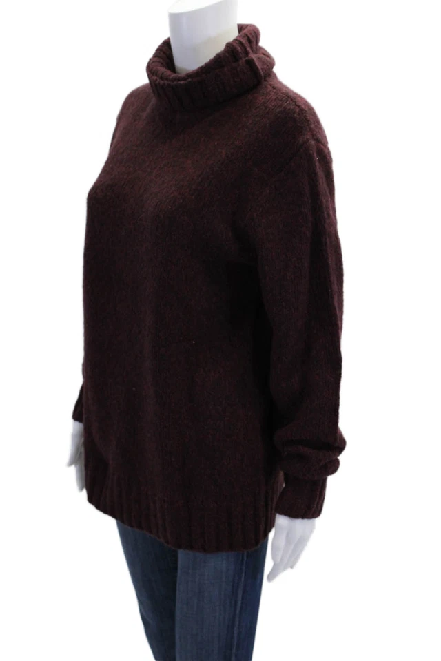 Suéter Pullover Sutton Studio Mujer Lana Merino Cuello Alto Rojo Talla L Foto 2 de 4