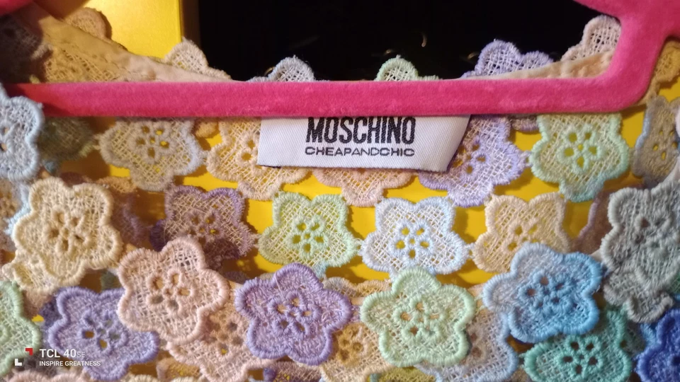 Vestido Vaina Moschino Barato y Chic Floral Macramé en Poliéster Multicolor UK14 Foto 3 de 4