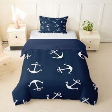Feelyou Nautical Bedding Set Ocean Anchor Decor Duvet Cover Sailor Pirate
