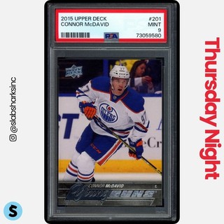 2015 UPPER DECK #201 CONNOR MCDAVID YOUNG GUNS RC ROOKIE PSA 9