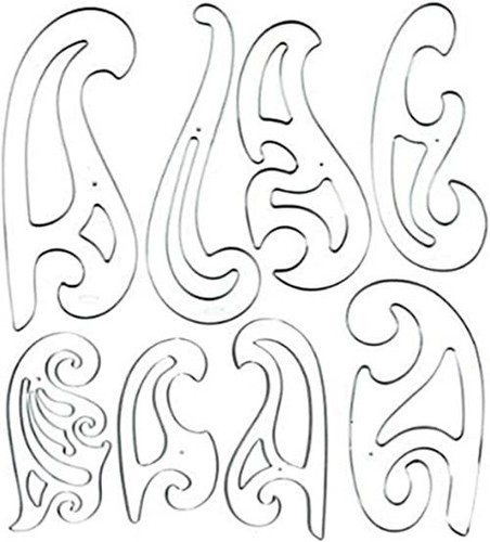 Westcott French Curve Template, Set of 8 (FC-8)  Assorted Sizes 