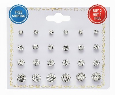 Ein Set mit 12 Paar verschiedenen Stil Ohrstecker Ohrringe Allergiefrei Großhandel UK