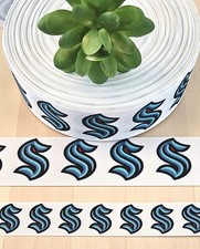 7/8 1.5 1 YD Seattle Kraken Hockey Grosgrain Ribbon