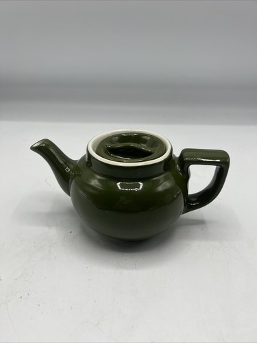 Vintage Hall Pottery Restaurant Green Tea Hot Water Pot Individual Size Coffee - Picture 5 of 10